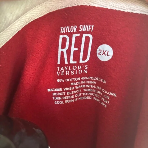 Taylor Swift “Taylor’s Version” RED Quarter-Zip Polo Sweater, L-XXL fit - Picture 4 of 13